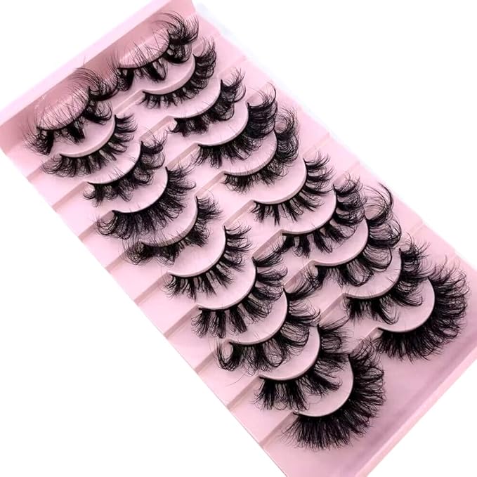 HBZGTLAD Soft Mink Eyelashes 3D Curl Winged End Eye Elongated Fake Lashes Thick Handmade Natural False Eyelash Messy Cross Lash Wholesale (MX-4)