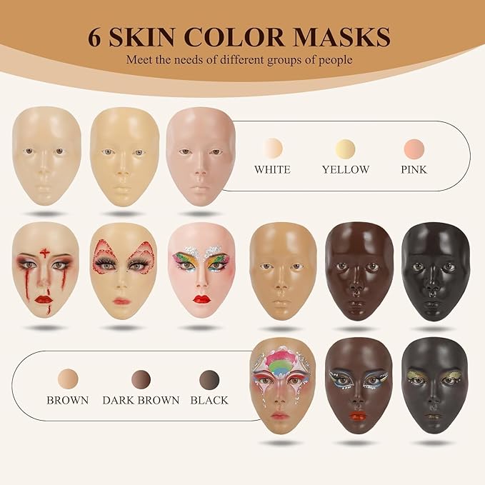 Make Up Practice Face, Face Painting Mannequin Head