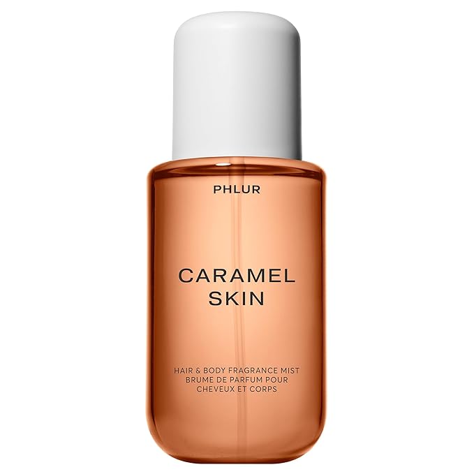PHLUR Caramel Skin Body Mist - Hair & Body Mist Fragrance - Caramel Body Spray with Vanilla, Brown Sugar, Bergamot, Sandalwood & Musk (8 Fl Oz)