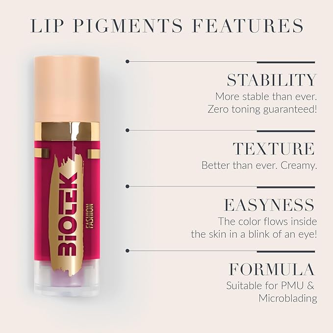 Biotek Lip Pigment for Permanent Makeup - Black Cherry Color for Lip - Made in Italy - Fashion 0,61 fl.oz.