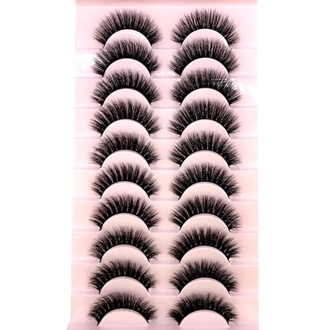 HBZGTLAD Soft Mink Eyelashes 3D Curl Winged End Eye Elongated Fake Lashes Thick Handmade Natural False Eyelash Messy Cross Lash Wholesale (FT-07)