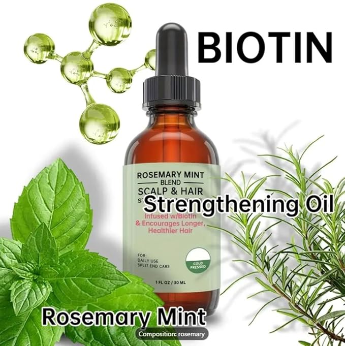 Organics Rosemary Mint Scalp & Hair Strengthening Oil for All Hair Types, Hair Treatment Oils, Hair Styling Serums, Hair Serum (Pack of 1, Total 30Ml / 1 Fl Oz)