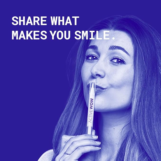 Active Wow 24K Whitening Pen for Teeth - Teeth Whitening Pen, Stain Remover, Gel Pen, Fluoride Free, No Sensitivity, Easy to Use - Mint