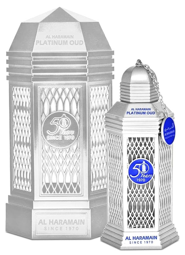 Al Haramain Platinum Oud - Perfume for Women and Men - Exquisite Amber Perfume - Exotic Burst of Cardamom, Vetiver, and Tonka Bean - 3.4 oz EDP Spray
