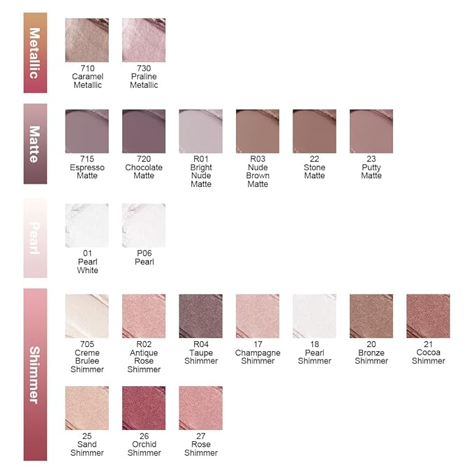 evpct Single Cream Eye Shadow Palette Pot Makeup for Older Women, Taupe Mauve Shimmer Glitter Metallic Monochrome Cream to Powder Eyeshadow Palette Eye Brightener, High Pigment Waterproof Blendable