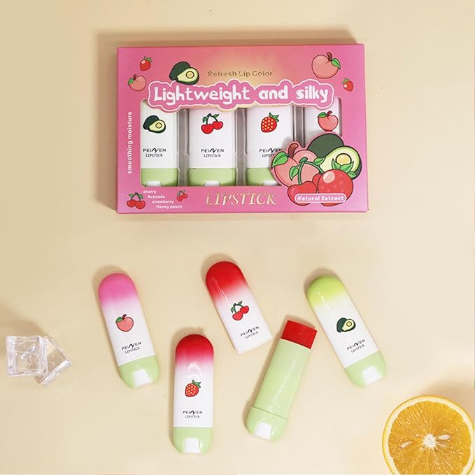 4pcs Tinted Lip Stain for Women, Jelly Lipstick Mirror Lip Gloss Hydrating Lipstick Long Lasting Moisturizing Lip Glaze,Non-sticky,Vivid Color Glossy Lip Makeup