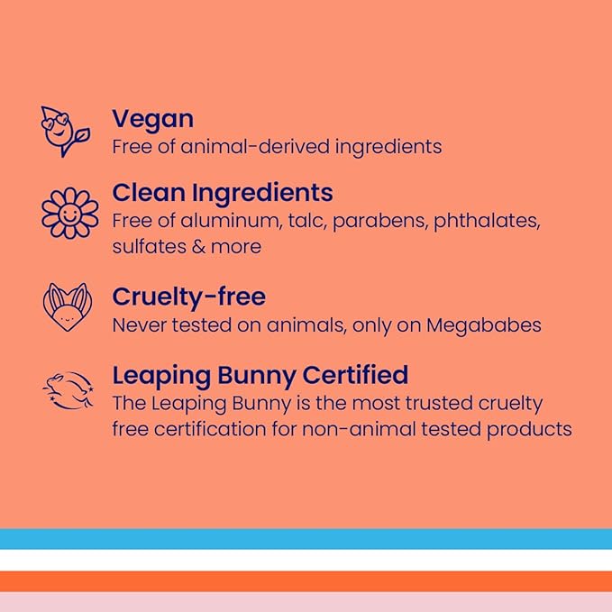 Megababe Skincare Deodorant - The Peachy Deo with 72 hour Odor Protection | Hydrating Peach Kernel Oil & Squalane | Aluminum-Free, All Natural | 2.6 oz