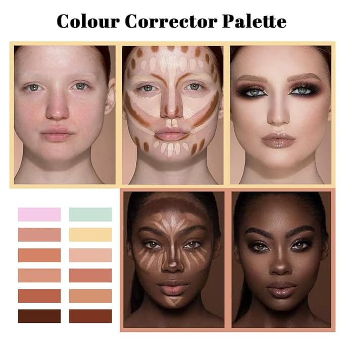 VERONNI Cream Concealer Palette, 12 Colors Makeup Contour