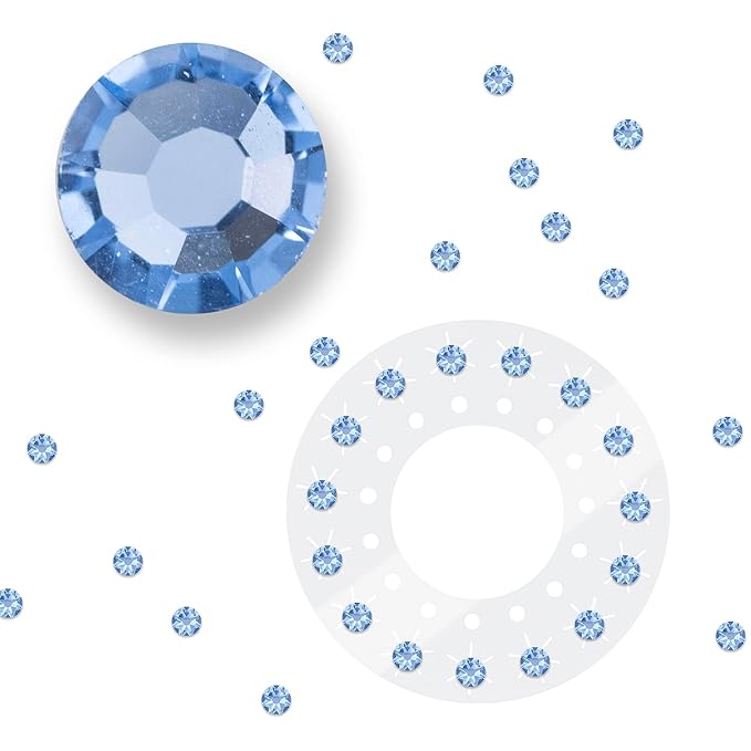 blinger® Shimmer Crystal Refill Pack – as seen on Shark Tank | 5 Discs – 75 Precision-Cut Glass Crystals | Hair-Safe Accessories | Styling Tool Not Included| Light Sapphire 5 mm