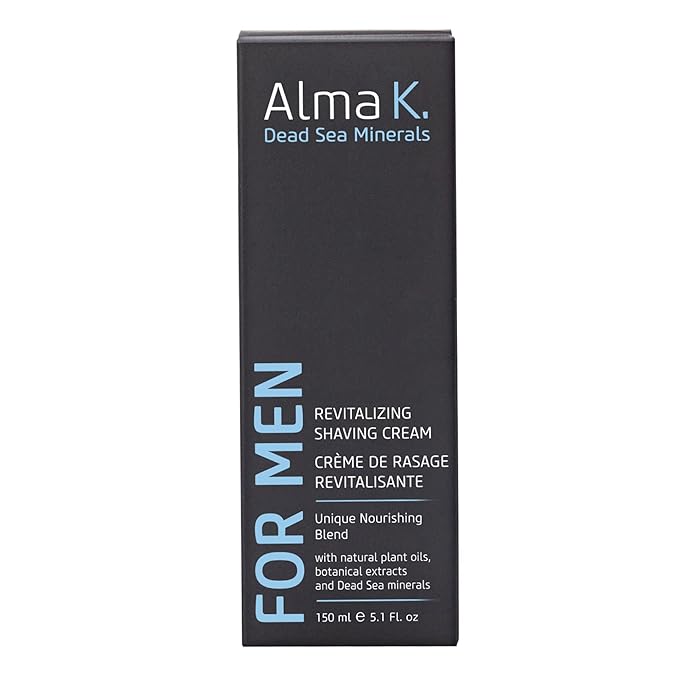 Alma K Revitalizing Shaving Cream - Nourishing and Calming Mens Shaving Cream with Dead Sea Minerals, Argan Oil - Gentle Shave Cream for Men - 5.1 oz