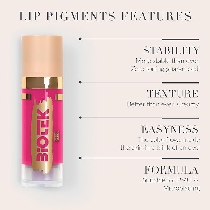 Lip Pigment for Permanent Makeup - Vibrant and Intense Violet Fuchsia Lip Color - Made in Italy - Rebel 0,61 fl.oz.