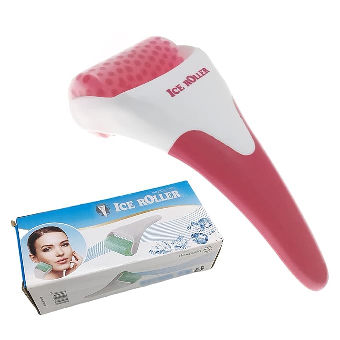 Ice Roller for Face,Cold Facial Massager for Eye Puffiness,Skin Care Tools for Migraine Relief and Blood Circulation (Red)