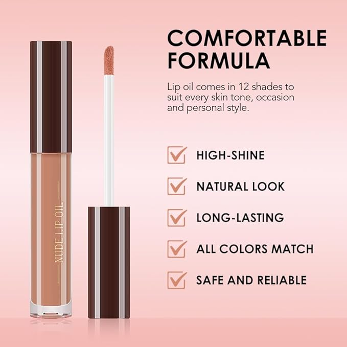 Hydrating Lip Glow Oil, Plumping Lip Oil, Tinted Lip Plumper Gloss,Younger-Looking Lips | Nourishing Long Lasting Non-Sticky Hydrating & Smoothing Lip Treatment Cruelty Free 02#