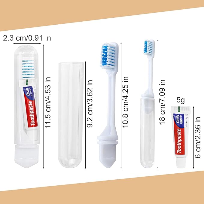 Toothbrush and Toothpaste Travel, Individually Packaged with Storage Box, Foldable Storage, Toothbrush Travel Size is Suitable for Camping, Business Trip (5)