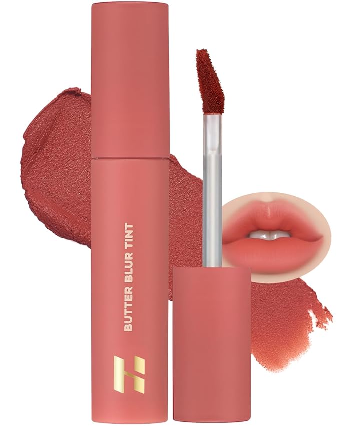 HOLIKA HOLIKA Butter Blur Lip Tint (06 LUSCIOUS) - Korean Matte Lip Tint, Lightweight High-Pigmented Lips, Velvety Silky Smooth K-Beauty Lip Makeup, Long Wearing Formula