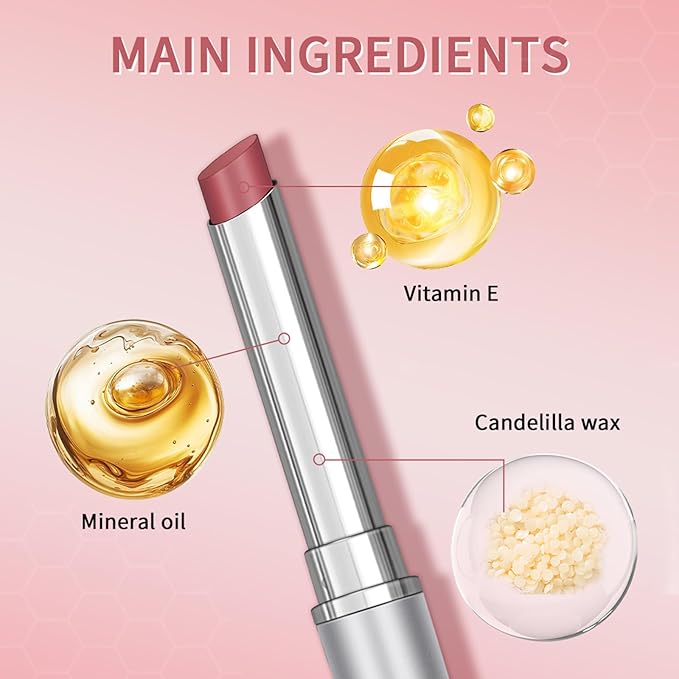 Pink Honey Lipstick Tinted Lip Balm - Sheer Hydrating Lipstick for All Skin Tones - Moisturizing Lip Color, Nourishing Lip Balm with Natural Black Cherry Tint