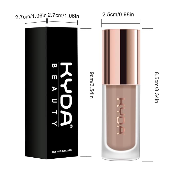KYDA Liquid Matte Eyeshadow, Cool Grey Brown Eyeshadow, Long-wearing Crease-Resistant Velvet Eyes Tint, Smooth Cream-to-Powder Texture, Multiuse Eyes Makeup for Shadow & Cool Tone Contour