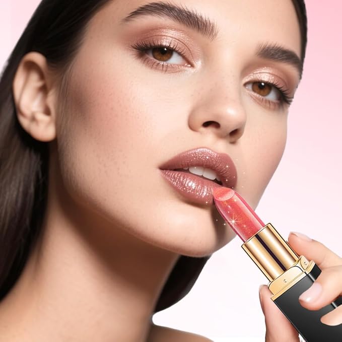 Diamond Glitter Lipstick, 2025 New Velvet Glow Lip Gloss Waterproof Non-sticky Creamy Lipcolor,Long-Lasting Moisturizer Lip Balm with Sparkling Finish Hydrating Lip Stains (A04)