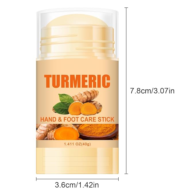 2 Pcs Turmeric Hand & Foot Care Stick,Turmeric Foot Cream,Moisturizing Softening Hand and Foot Cream Stick for Hands, Elbows, Knees, and Feet,Suitable for all people,1.411 OZ Each