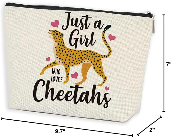 Cheetah Print Makeup Bag Cheetah Animal Lovers Gifts for Women, Graduation Friendship Birthday Gift for Girls Friends Daughter Sister Preppy Cosmetic Bag Zipper Pouch