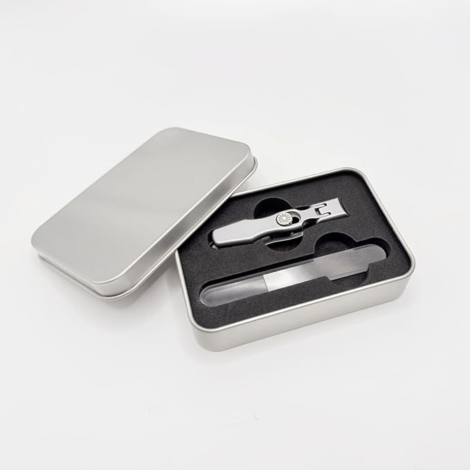 German Nail Clippers for Men, Women & Seniors with Thick Nails - Heavy Duty Ultra Sharp Stainless Steel Clippers with Wide Jaw, Anti-Splash Design, Safety Lock and Catcher