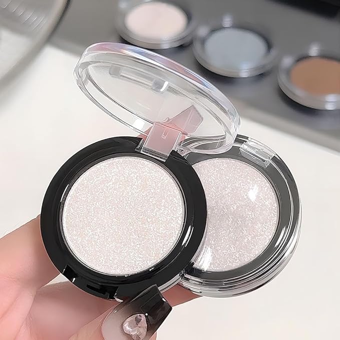 Ice White Diamond Glitter Eyeshadow – Pearlescent Shimmer Highlight Eye Shadow, Waterproof Long-Lasting Smooth Sparkle Formula for Inner Corner, Daily Natural Looks,Paleta de Sombras de Ojos