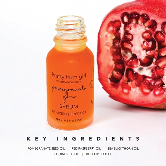 Pretty farm girl Pomegranate Glow Serum - Nouish & Protect - For Nourishing and Skin Protection - All Skin Types - Facial Use