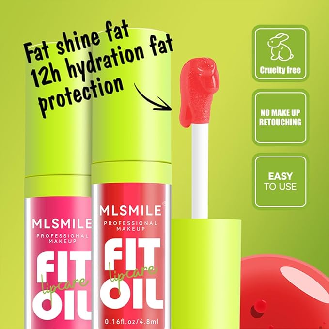 4 Colors Lip Oil Lip Glaze, Soft Brush Head Hydrating Lip Glow Oil,Shiny Transparent Lip Gloss Plumping,Long Lasting Nourishing Non-sticky Fresh Clear Smooth Lip Care -Set B