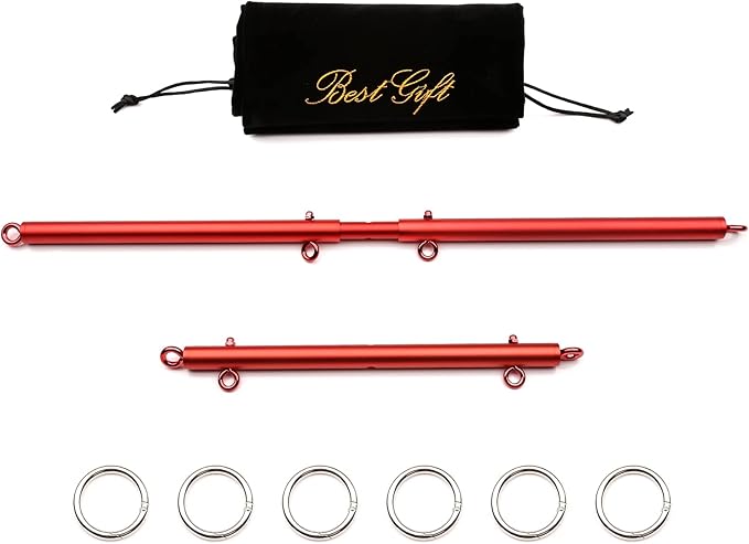 2 Pcs Red Adjustable Spreader Bar Set 3 sections