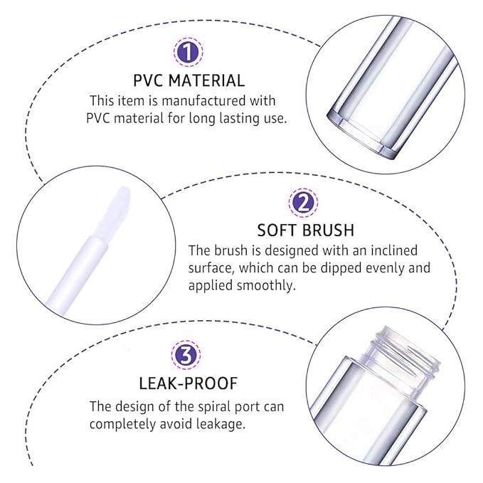 AMORIX 24 Pack 5ml Lip Gloss Tubes with Wand Lip Gloss Containers Lipgloss Supplies Kit with 2pcs Syringes + Labels for DIY Lip Gloss