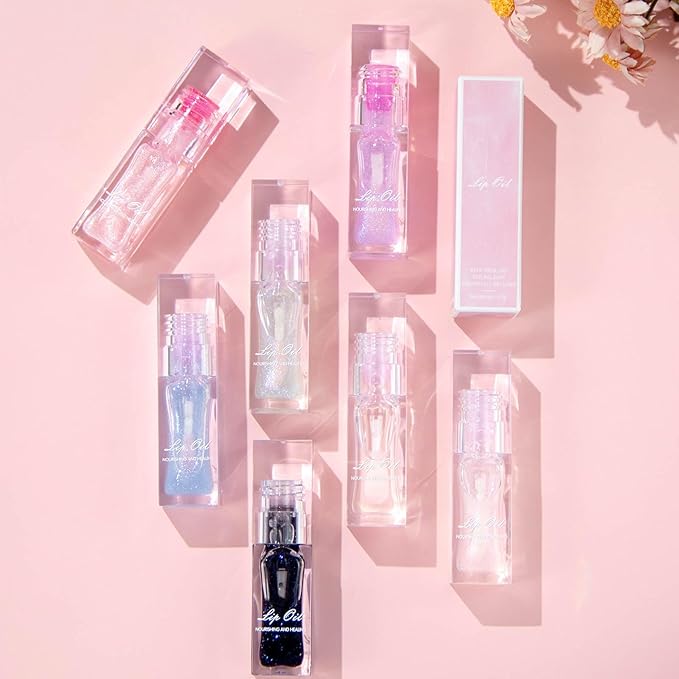 Magic Color Changing Lip Oil, Temperature Color Change Lip Gloss, Moisturizing Lip Tint Oil, Non Sticky, Long Lasting, Transparent Lip Makeup for Women and Girlls (Pearly Pink)