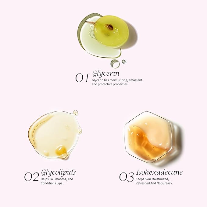 KIMUSE Gleamy Gloss Lip Stain Set, Long-lasting Lightweight Glow Lip Tint, Non-sticky Moisturizing Juicy & Glossy Finish