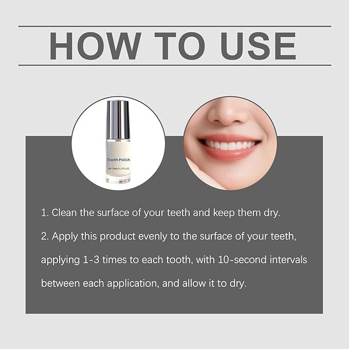SmileFitPro Tooth Paint, Tooth Polish, Natural Teeth Whitening Paint, Portable Gentle Teeth Whitening Kit, Safe Formula & Long-Lasting Results, 2pcs