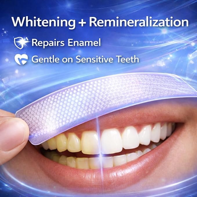 Teeth Whitening Strips, Flavor Inspired Whitening Strips for Teeth, Comfort-Fit Adhesive, Fresh Taste, 28 Strips (14 Sealed Pouches), at-Home Routine (Blue Raspberry)