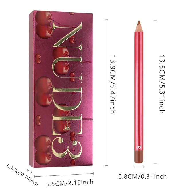 JUAAZIN 12Pcs Lip Liner Pencil Set - Matte Lip Combo for Women, Waterproof & Smudgeproof, Precise Lip Shaping & Sculpting, Includes Sharpener, Assorted Colors Set A