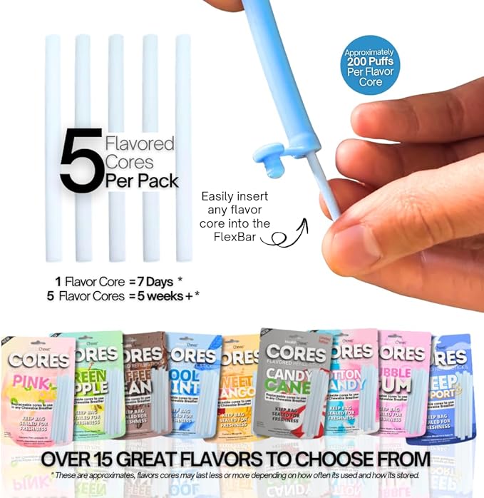 Chewable Breather Cool Mint & Fresh Mint Refill Set – Natural Aromatherapy Quit Vaping Aid, Nicotine-Free Craving Relief – Fidget Tool Chew Stick, Breathing Aid & Anxiety Support