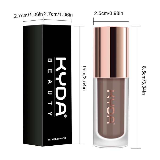 KYDA Liquid Matte Eyeshadow, Matte Taupe Dark Brown Eyeshadow, Long-wearing Crease-Resistant Velvet Eyes Tint, Smooth Cream-to-Powder Texture, Multiuse Eyes Makeup for Shadow & Face Contour