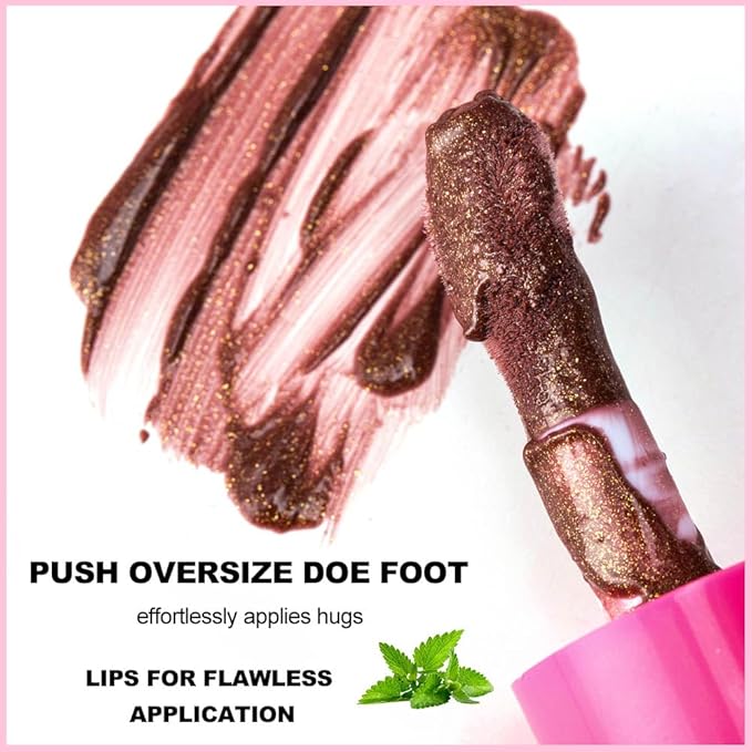 Lip Plumper Gloss Glitter Tinted Plumping Lip Gloss For Women Hydrating Long Lasting Shimmer Moisturizing Glossy Non Sticky Lip Gloss (06# Wine)