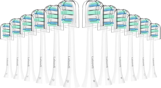 Toothbrush Replacement Heads Compatible with Philips Sonicare and More Click-on Handles 12 Pack