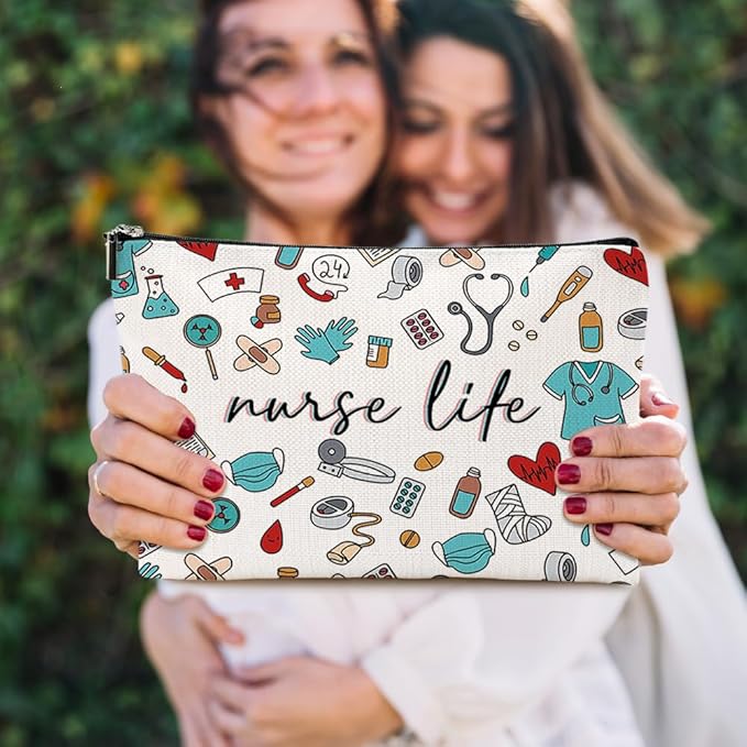 Inspirational Nurse Gifts, Makeup Bag Nurse Accessories for Work Nursing Practitioner Gift for Women Cosmetic Bag Rn Gifts for Nurses Graduation Nurse's Week Appreciation Christmas Birthday Gift