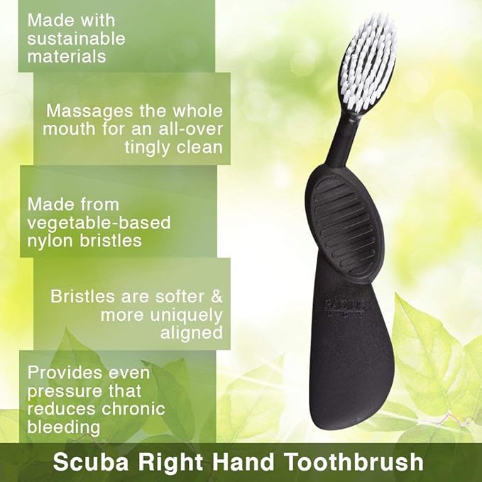 RADIUS Toothbrush Flex Brush Right Hand Black/Yellow 1 Unit | Designed to Improve Gum Health and Reduce The Risk of Gum Disease