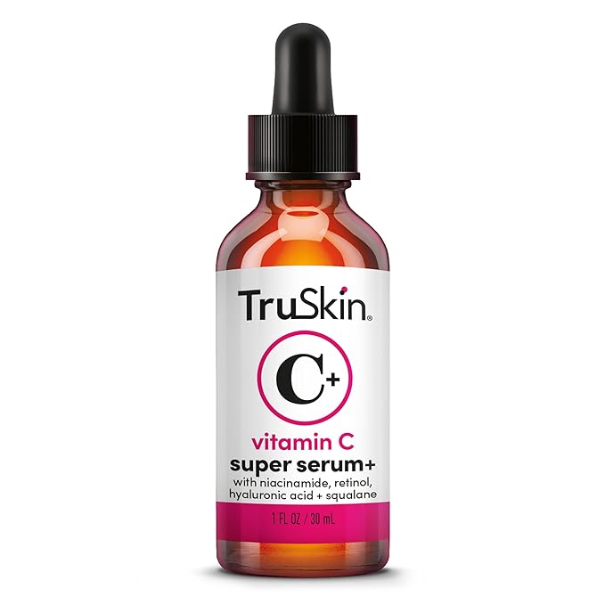 TruSkin Vitamin C Super Serum for Face – All-in-One Anti-Aging Serum with Vitamin C, Retinol, Niacinamide, Hyaluronic Acid & Squalane – Improve Appearance of Dark Spots, Firmness & Texture, 1 Fl Oz