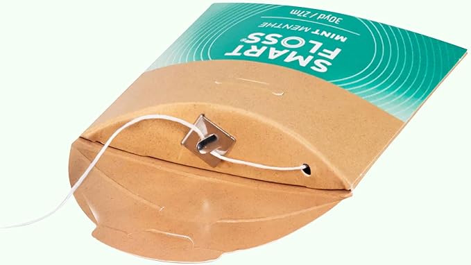 drTung's Smart Floss Mint for Teeth - Natural Expanding Dental Floss, Gentle on Tooth & Gums, Expands & Glides, PTFE & PFAS Free, Certified Organic Mint Essential Oils - Pack of 6