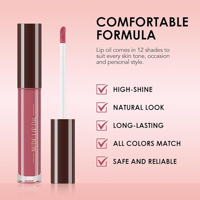 Hydrating Lip Glow Oil, Plumping Lip Oil, Tinted Lip Plumper Gloss,Younger-Looking Lips | Nourishing Long Lasting Non-Sticky Hydrating & Smoothing Lip Treatment Cruelty Free 07#