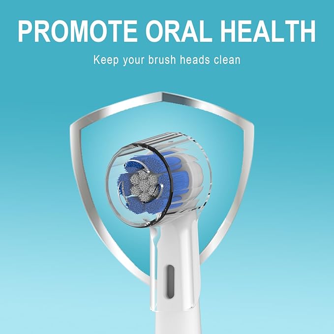 6 Pack Toothbrush Dustproof Cover Compatible with Oral B iO Ultimate Clean Gentle Care Replacment Heads and iO Series 3 4 5 6 7 7G 8 9 Electric Toothbrush, (Cyan+Blue)