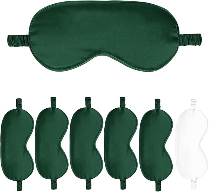 7PACK Satin Eye Mask Silk Sleep Masks Silky Blackout Eyes Covers Sleeping Blindfold Eyeshade Wedding Bridal Gift Travel Naps