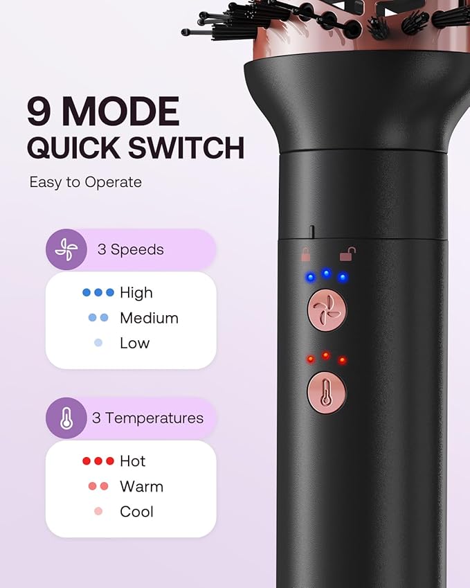5-in-1 Hot Air Styler Wrap, High-Speed Hair Dryer Brush Blow Dryer with 2 Auto Wrap Curlers for Curling, Straightening, Volumizing, Fast Drying & Frizz-Free Styling for All Hair Types