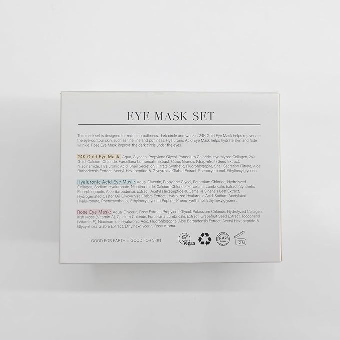 PEAUAMIE Under Eye Patches Gold and Hyaluronic Acid for puffy eyes,Rose Eye Masks for Dark Circles and Puffiness skin care Smooth Wrinkles products 30 Pairs