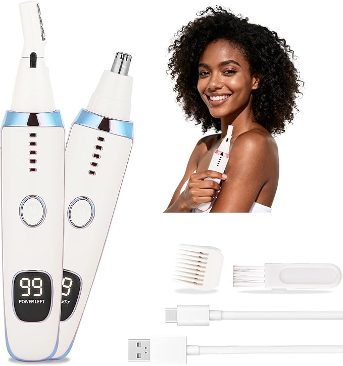 Electric Razor for Women Men,4 in 1 Painless Ladies Wet & Dry Body Razors and Facial Hair Remover,Rechargeable Led Display Hair Removal Kit for Nose Face Body Leg Bikini Arm Hair