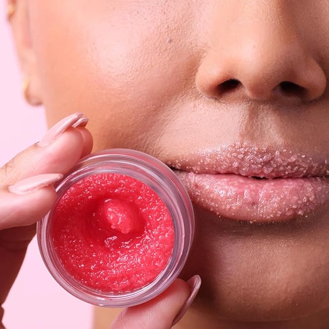 NCLA All Natural Lip Treatment Set - Hydrating Lip Balm - Vitamin C, E, and Agave Sugar Scrub with Silicone Scrubber - Pink Champagne - 3 pc